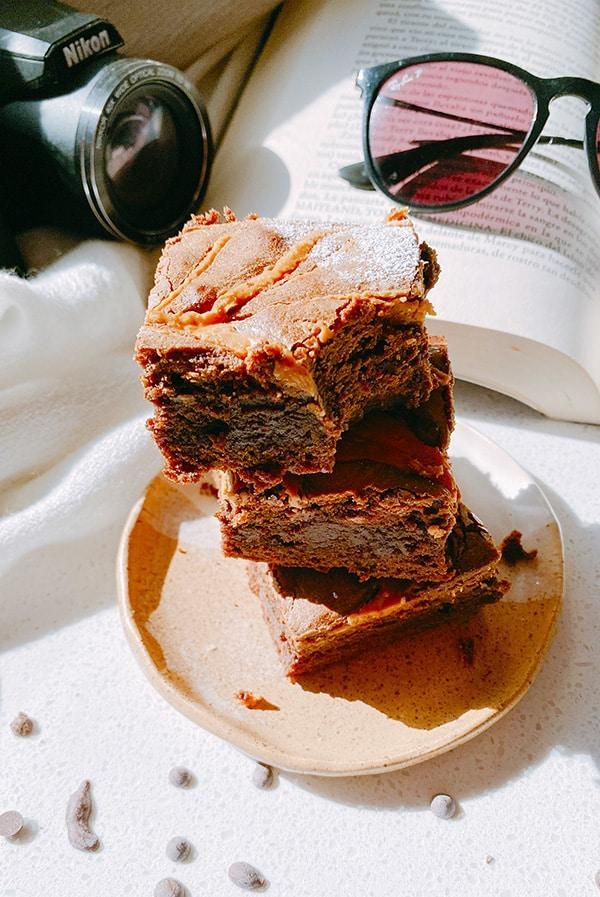 brownie con mantequilla de mani